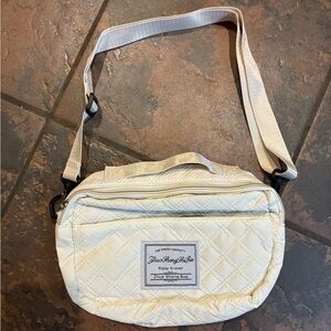 Quilted Cream Crossbody Bag travel bag cosmetics